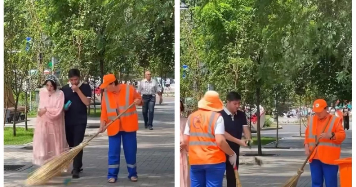 Алматыда тазалықшыны мазақ еткен блогер қамауға алынды