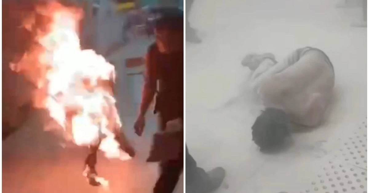 Алматы әуежайында ер адам өзін өртеп жіберді (ВИДЕО)