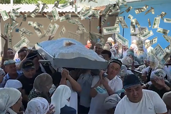 Қоштасу ма, әлде той ма? 103 жастағы әжейдің жаназасында ақша шашқан сәт желіде дау туғызды