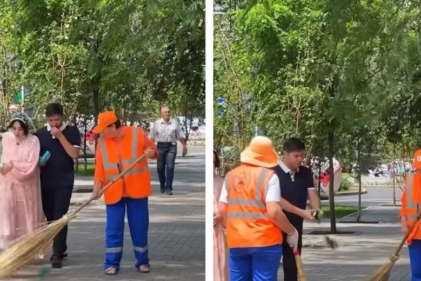 Алматыда тазалықшыны мазақ еткен блогер қамауға алынды
