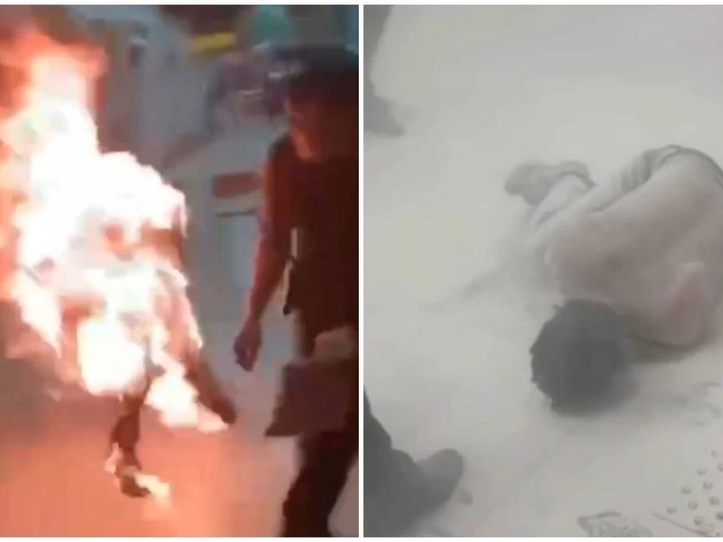 Алматы әуежайында ер адам өзін өртеп жіберді (ВИДЕО)
